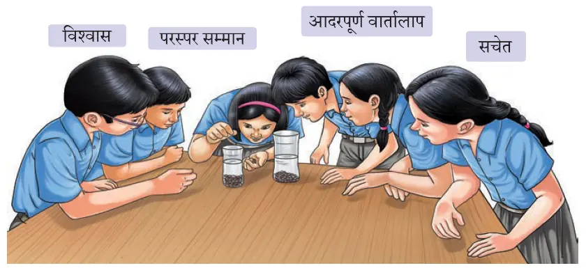 साथ मिलकर गतिविधि करते किशोरों का समूह