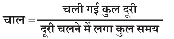 चाल बराबर दूरी बटा समय का सूत्र